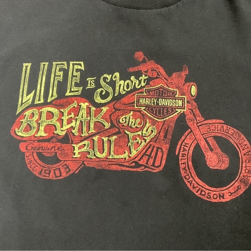 Harley Davidson Shirt Size 2XL Life Is Short Break The Rules Myrtle Beach Black - Picture 2 of 13